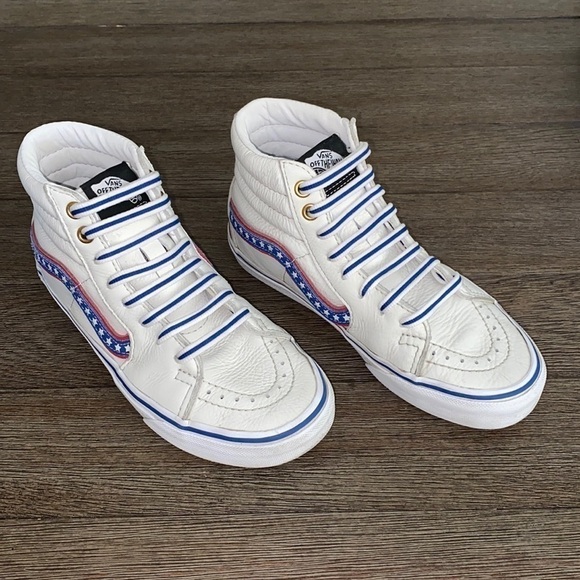 Vans Sk8-Hi Americana True WHITE RACING RED - Picture 1 of 7